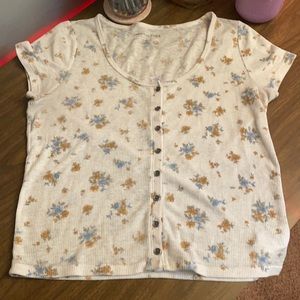 AMERICAN EAGLE cropped button up